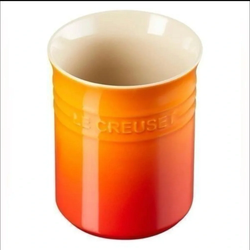NEW with Tags Le Creuset Flame Orange and Red 1L Utensil Holder